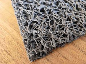 China Dark Blue Soft Rubber Mats Vinyl Loop Mats PVC Vinyl Roll Carpet Material wholesale