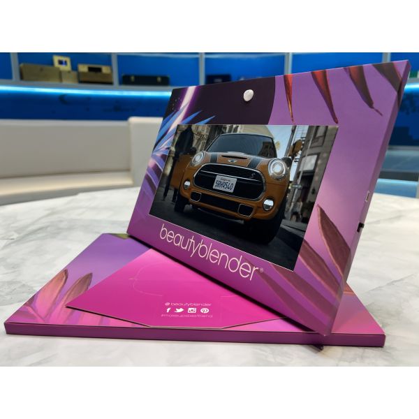 Customized Printed Beauty Display Stand With Back Frame