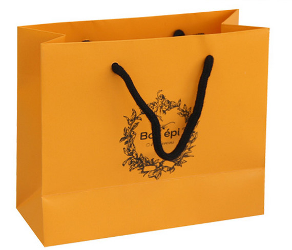 Custom Luxury Bouquet Clothing Shopping Retail Black Paper Bags With Logo Print