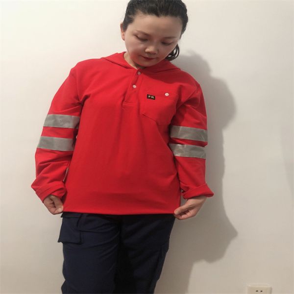 Safety Fire Proof 100 Cotton Hi Vis Hoodie HRC2 Rate CN88 12