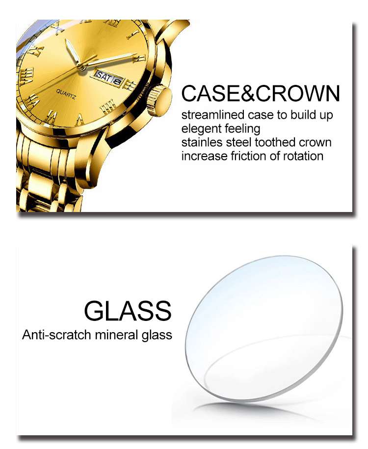 Luxury Quartz Movement Stainless Steel Watch OEM Available 118g