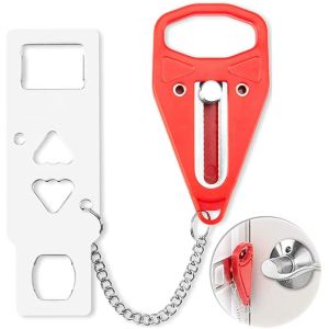 China Portable Safety Door Lock Double Hole Security Door Latch Metal Hotel Anti Theft on sale