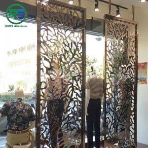 China Floral Metal Art Panel Unique Laser Cut Aluminium Screens Wall Art Room Divider wholesale