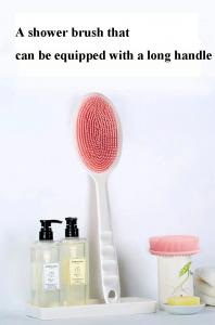 China Household Silicone Shower Brush Double Sided Rubber Silicone Cleaning Tools for Back Massage on sale