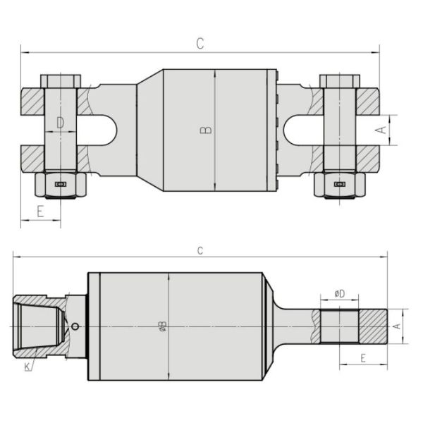 571MM Length Stainless Steel Black HDD Drill Pipe Swivel 100KN