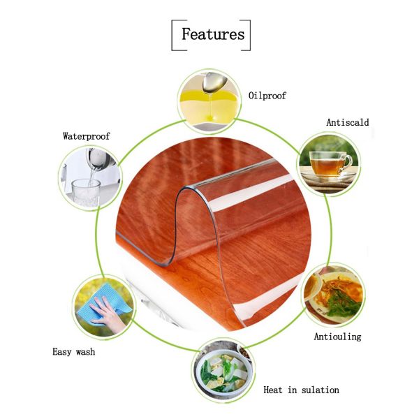 Kitchen Plastic PVC Vinyl 122x163cm Protective Table Cloth Oil Proof