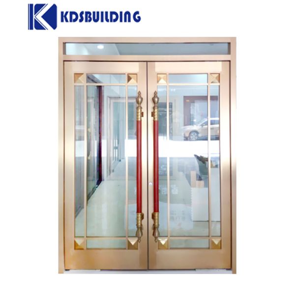 Aluminum Exterior Automatic Sliding Door Double Glass Casement Spring Door