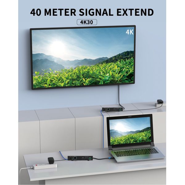 30M 70M 4K HDBT HDMI Extender Single Cat5 Video TV HDMI Monitor Extender Adapter