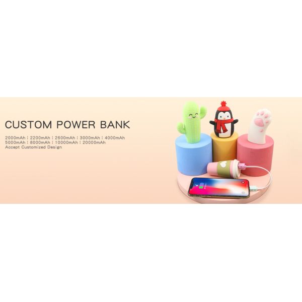 Customized PVC Power Bank with High Quality and Real Capacity Battery
