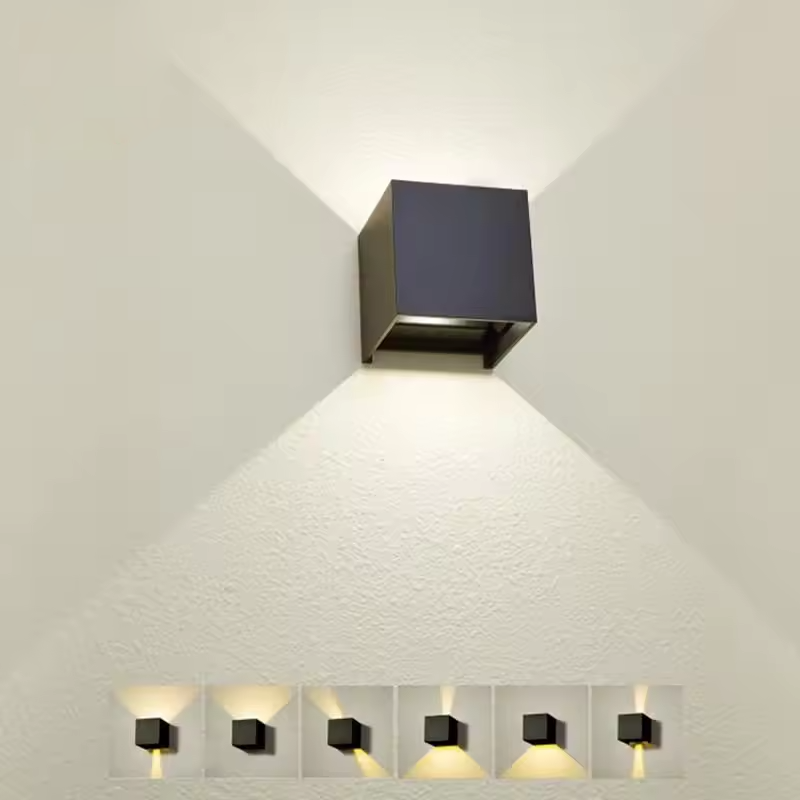Adjustable Beam Angle Cube LED Wall Light Up and Down 6W 12W for Outdoor Mounting