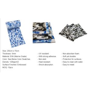 Self Adhesion Non Skip Odorless Camo Boat Mats