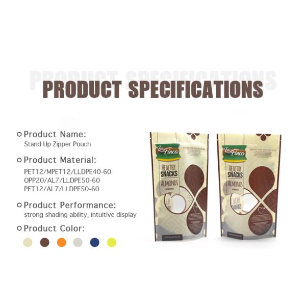 PET NY Visual Window Plastic Bags With Zipper Nuts Almond Dry Fruit Packaging Bags