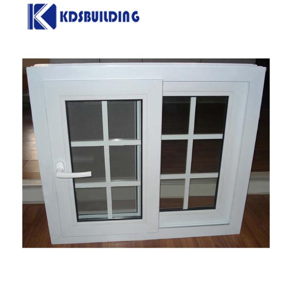 KDSBuilding Plastic Windows Pvc Sample Design Double Glaze Upvc Slide Window With Security grill