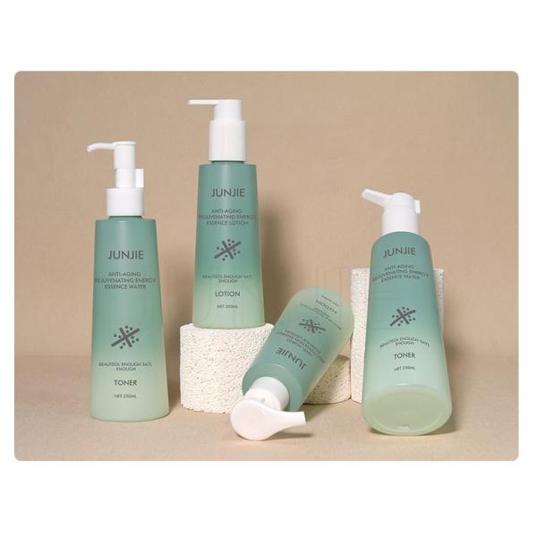 Wholesale Round 250ml 200ml Plastic Body Wash Bottles Packaging Empty Matte Green Shampoo Bottle Custom Logo