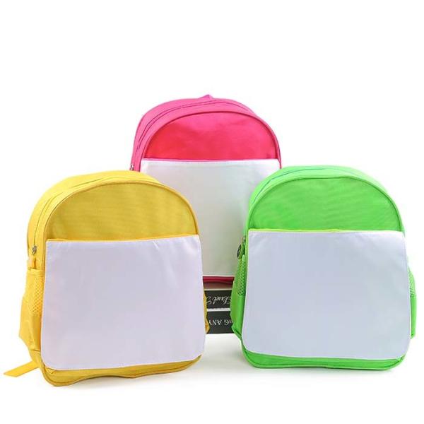 Colored Sublimation Backpack Blanks Schoolbag For Kids With Detachable Printing Part Custom Sublimation Book Bags