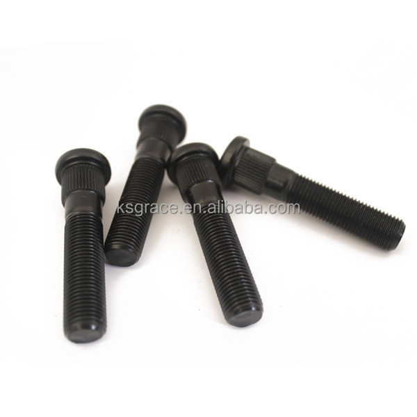 Carbon Steel Wheel Bolts Black Zinc Heavy Duty Wheel Hub Bolts
