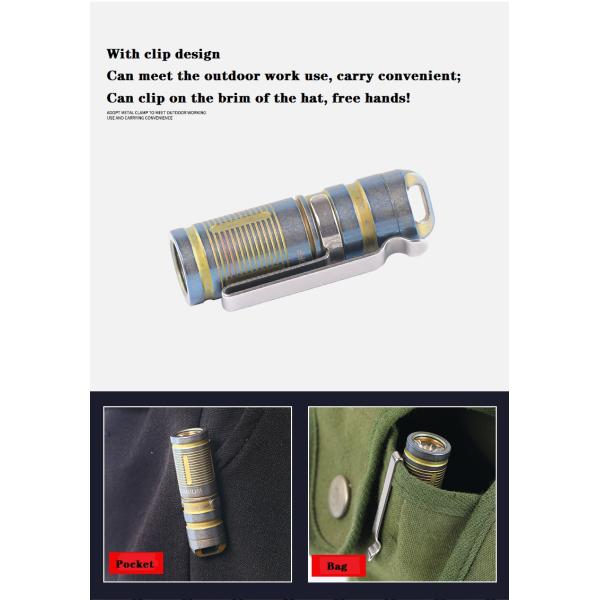 Electric Titanium Camping Parts EDC Small Hand Titanium Portable Lamp 5cm X 1.5cm