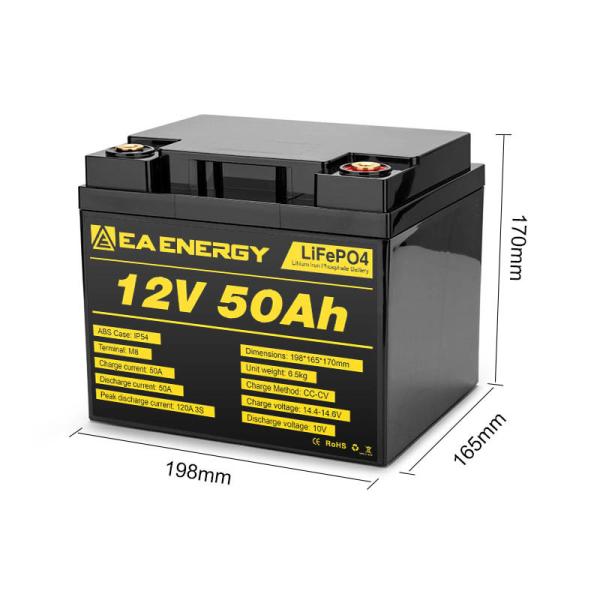 12V 50Ah Deep Cycle LiFePO4 Battery CE UL UN38.3 MSDS Approved