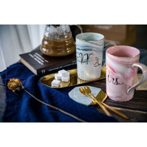 Anniversary Gifts 11oz Couple Ceramic Mug Set 100% Leakproof Lightweight