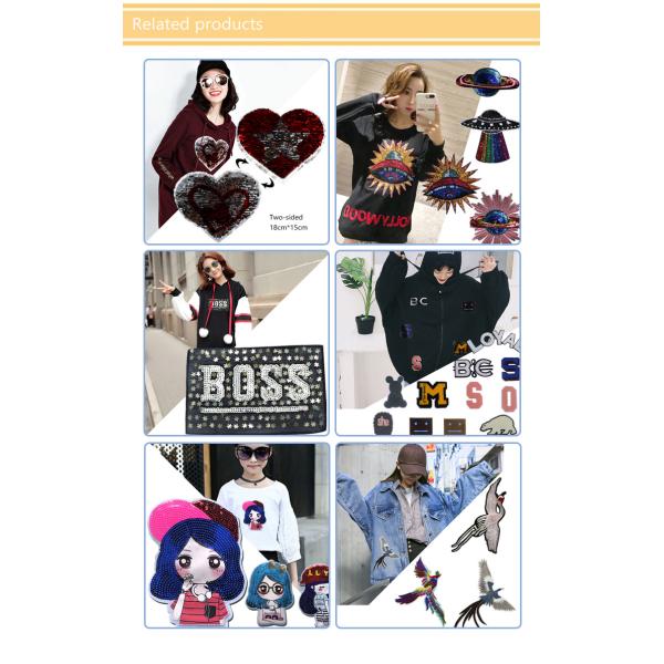 Emoji Totem Reverse Sequin Patch Golden Round Special Design 19*19CM Size