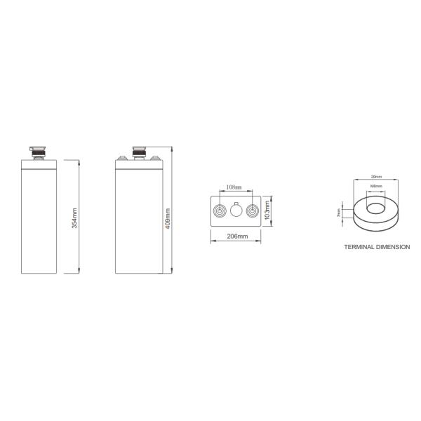 Tubular Flooded Sealed Lead Acid Battery 2 V 250AH Low Tempreture Stability 5OPzS250