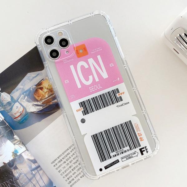 Iphone 12 Shockproof Phone Cases Boarding Pass Air Ticket City Plane slip free