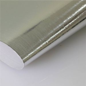 China Flame Resistant Aluminized Glass Cloth , Aluminum Film Fiberglass Fabric AL7628 wholesale