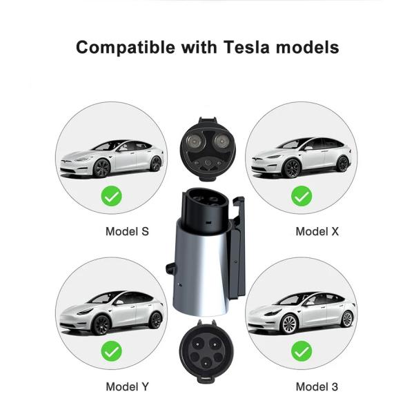 ABS Tesla To J1772 Charging Adapter High Speed EV Charging Accessories Waterproof