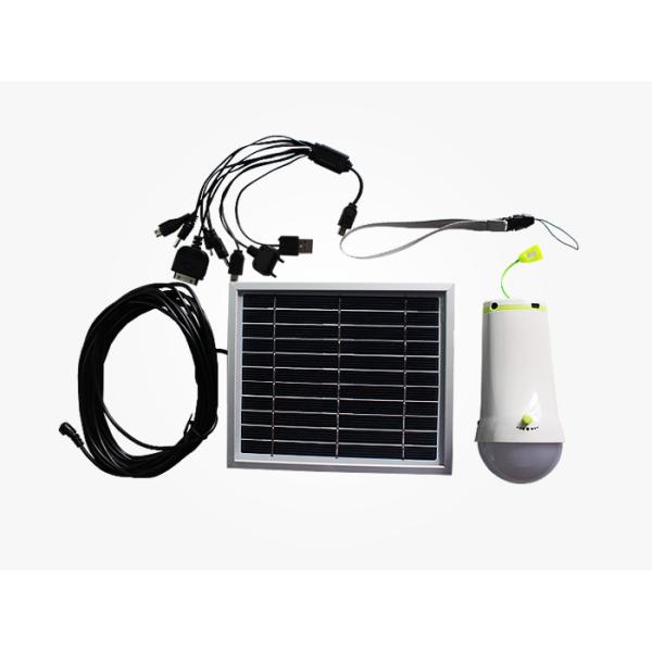 Mini solar lamps 5W with 2pcs LED bulbs high lumens with hook and mobile charging