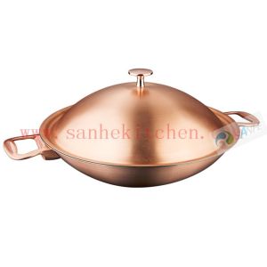 China Titanium cooking wok,thickness 1.5mm and diamter 36cm wholesale