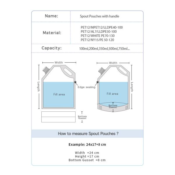 PE VMPET Hand Sanitizer Detergent Packaging Pouch Soap Packaging Bags ODM