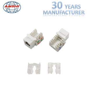 China 100% Pass Fluck Test ANSHI RJ45 CAT6 Keystone Jack 90 Degree UTP Connection With Dust Cover on sale
