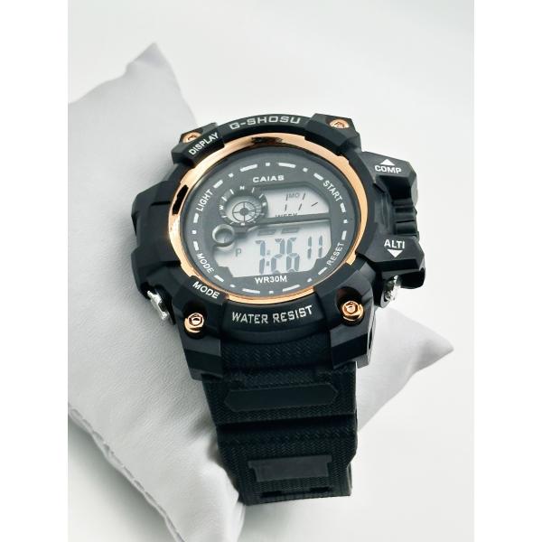 Digital Display Round Men Quartz Watch With Durable Buckle Clasp