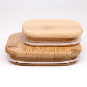 70mm/86mm Friendly Mason Lids Reusable Bamboo Caps Tops with Straw Hole