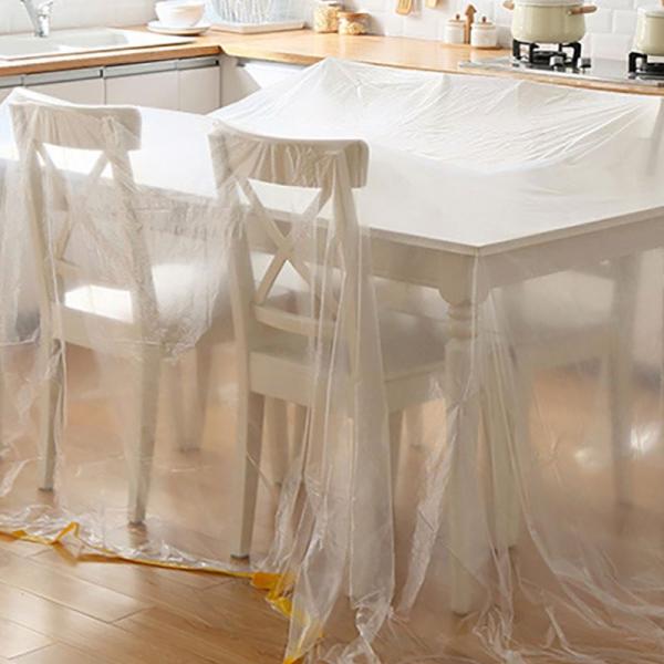 Waterproof Garment Cover Clear Plastic Cover Sheets For Ultimate Furniture Protection