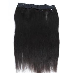 China Flip In Halo Hair Extension One Piece Set Black Lace With Fish Wire Clip In Human Hair Extension wholesale