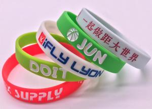 China Hand Strap Luminous Silicone bracelet Recessed wrist Rubber strap custom OEM logo words color size wrist wholesale