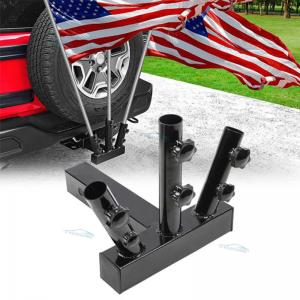 China Security Design Triple Flag Pole Holder Hitch Universal For Jeep SUV RV Pickup wholesale
