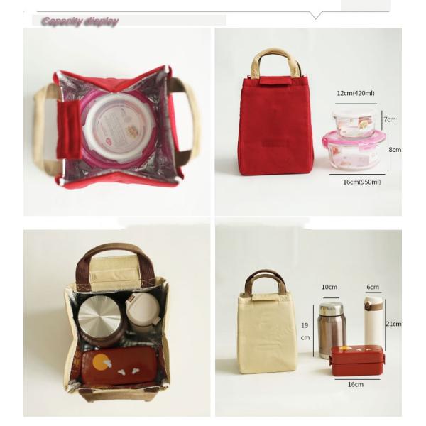 Hot selling portable canvas insulated bag reusable cooler bag waterproof lunch bag tote kids cooler for food delivery