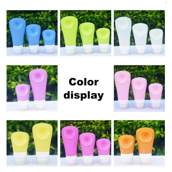 Colorful 60ML Portable Silicone Refill Bottles With Sucker