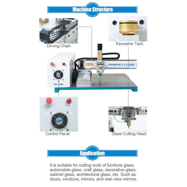Industrial Small CNC Glass Sheet Cutting Machine 300mm×300mm For Curved Glass