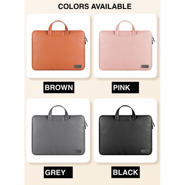 Zipper Closure PU Laptop Sleeve Bags With 7mm Foam Padding And Handle Shoulder Strap