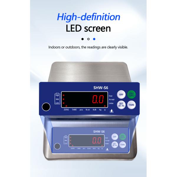 High Precision LED Display SOHE S6 Waterproof Table Scale for Industrial Applications