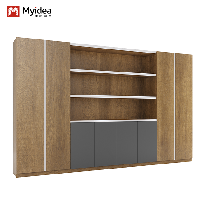 Large Office Back Cabinet With Aluminum Alloy Edging Design, Book Display,