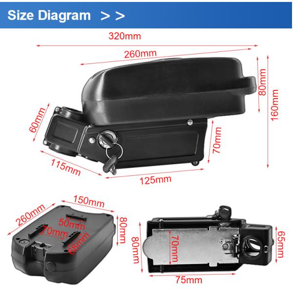 36V12ah 15ah 20ah 250W 500W Frog Electric Bicycle Vehicle Lithium High-Capacity Seat Tube Batteries