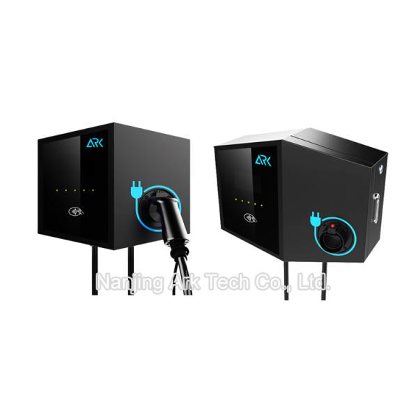 IP55 32A Commercial Electric Charging Stations , Pole Stand Smart Electric Car Charger