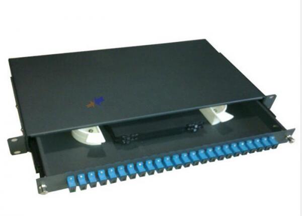 Quality SC 24 port rack mount patch panel 1U 19" Fiber Optic Joint Closure Drawer Type for sale