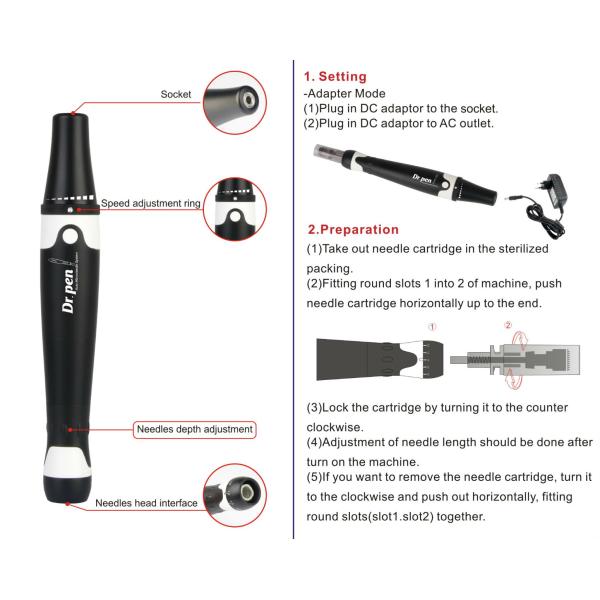 Adjustable Speed Electric Microneedling Pen For Anti Aging Scar Wrinkles