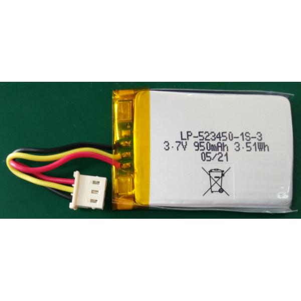 Factory Price LP-523450P-1S-3 3.7V 950mAh Lithium Polymer Battery Pack Rechargeable Battery Pack