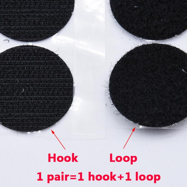 White Waterproof Nylon Coins Hook & Loop Dots Sticky Glue Tapes Small Sticky Back Dots with Adhesive Clear Round Self Adhesive